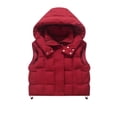 thumbnail image 1 of SGFCWSX Gilets Matelassés pour Filles Doublés en Molleton à Fermeture Éclair Complète à Capuche pour Femmes Manteaux d'Automne et d'Hiver Rouges Taille 10-11, 1 of 2