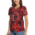 thumbnail image 2 of Spider-Man T-Shirt à Manches Courtes Col en V pour Femmes, 2 of 7