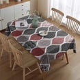thumbnail image 2 of Red and Black Ethnic Geometric Pattern Rectangle Tablecloth 60"x84",Waterproof Polyester Rectangle Table Cloth, Wipeable Spillproof Polyester Tablecloth for Dining, Camping, Indoor and Outdoor, 2 of 5