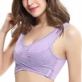 thumbnail image 3 of Conjunto de lencería Sujetador con corsé cómodo para mujer, informal, con cuello en V, color sólido sin anillo de acero, atuendo diario Cgtredaw Púrpura T XL para Mujer, 3 of 9