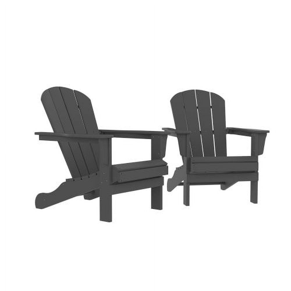 HDPE Adirondack Chair Set of 2, Sunlight Resistant no Fading Snowstorm Resistant, Outdoor Chair, Adirondack Chair, for Fire Pits Decks Gardens, Campfire Chairs, Gray - image 5 of 6