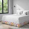 thumbnail image 4 of Watercolor Style Bed Skirt King Size 18" Drop Colorful Flower Bee Adjustable & Elastic Wrap Around Bed Skirts Pleated Dust Ruffles, 4 of 9