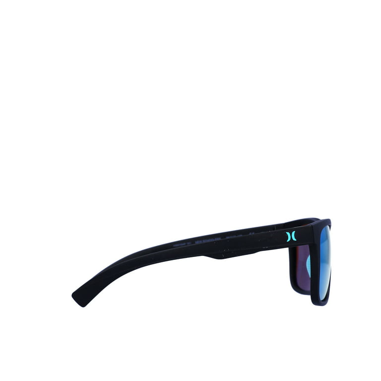 Hurley Men's Rx'able Sport Polarized Sunglasses, HSM3007P Peak, Matte Black/ Blue, 56-17-135, with Case 