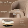 thumbnail image 6 of NORDICANA Barrel Dining Kitchen Chair Uphosltered Teddy Velvet Single Sofa Accent Chair Brown, 6 of 8