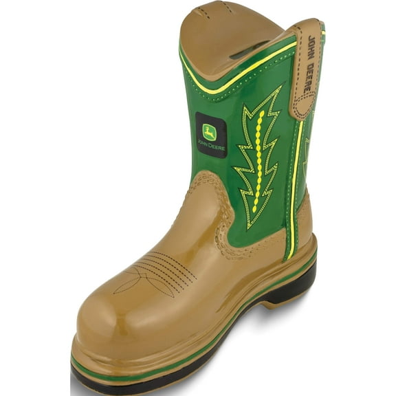 Fashion Polyresin John Deere Logo Boot Bank (8 X 3) Made In China gm8497