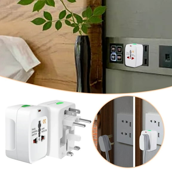 EcoVerve Portable Worldwide Universal Power Adapter International Out Of Country Travel Wall Charger Plug For Wall Plug Input In USA EU UK France Italy Australia