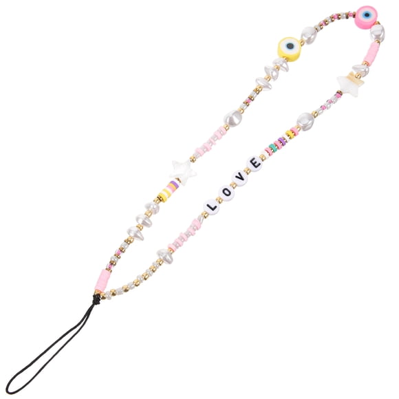 Beaded Phone Lanyard Beaded Phone Chain Strap Bracelet Keychain Phone Accessory