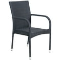 thumbnail image 4 of Northlight 7-Piece Nassau Black Woven Resin Wicker Outdoor Patio Dining Set, 4 of 6