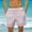 Pink, variant on Men's Colour Striped Swim Trunks Quick Dry Drawstring Elastic Waist Beach Swimming Shorts with Pockets