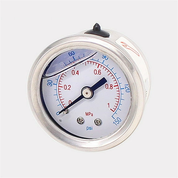 YN40Z axial shockproof pressure gauge M10X1 water pressure gauge stainless steel shell oil filled axial metal water manometer