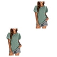 thumbnail image 3 of Minnieouse Camiseta de mujer con volantes de Color sólido cuello estética linda blusa suelta fiesta noche Club verano Top niñas ropa Type23 NO23, 3 of 6