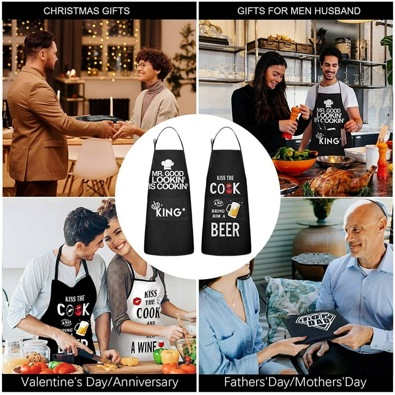 Aprons for Men Birthday Gifts for Men Unique Funny Christmas Gifts for Dad  Husband Boyfriend Grilling BBQ Grill 