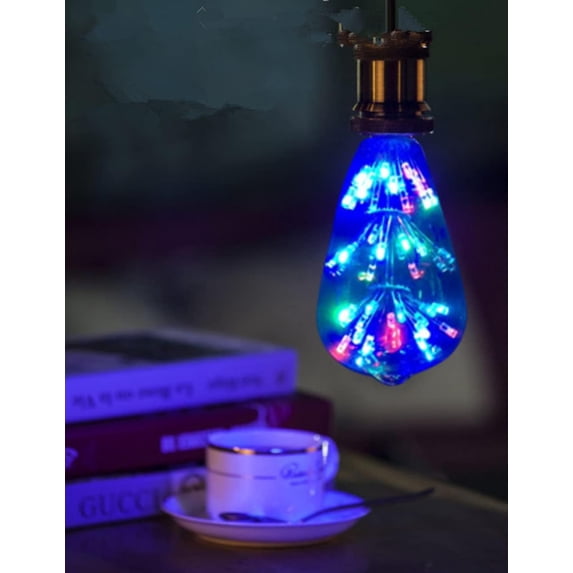 LINLIN Firework Light Bulb, 3W Retro Starry Light Bulb E27 Base Vintage Edison Dimmable LED Light Bulb Fairy Firework Decorative Light Bulb LED Light Bulbs