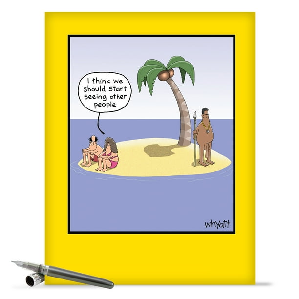 J8409 Jumbo Funny Birthday Greeting Card 'See Other People Tim Whyatt Cartoons' with Envelope