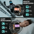 thumbnail image 3 of Cyberdyer Men's Smart Watch with LED Flashlight & UV Light, 1.96" HD Screen, 100+ Sports Modes, 3ATM Waterproof, 15-Day Standby, Compatible with iPhone & Android, Holiday Gift, 3 of 9