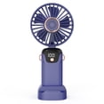 thumbnail image 1 of yeacher SL608 Portable Handheld Fan with LED Display, 5-Speed Adjustable, Foldable Design, 5-Hour Battery Life, Low Noise, Detachable Cover, Phone Holder, Built-in Lithium Battery, Blue, 1 of 6