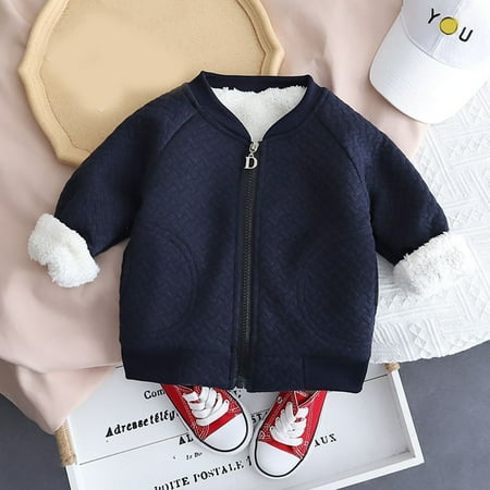 

Cathalem Boys Lined Jacket Kids Toddler Baby Boys Girls Long Sleeve Solid Patchwork Winter Unforgotten Coat Outerwear Black 2-3 Years
