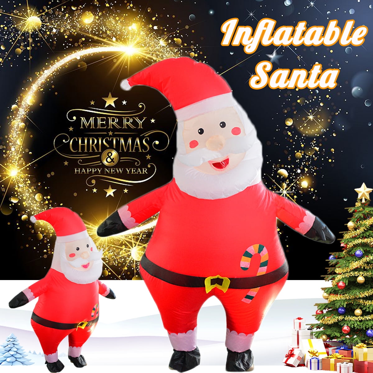 Adult Inflatable Santa Claus Blow Up Costume Inflatable Christmas Suit