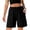 Black, variant on Vivianyo HD Women's Elastic Waist Knee Length Casual Shorts, Relaxed Fit Mid Thigh Lounge Shorts for Women, With Large Patch Side Pockets, Women's Black, Sizes S-2XL