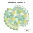 thumbnail image 2 of Placemats Set Of 4 / 6, Cute Pineapple Green Leaves Flower Placemats For Dining Table Indoor/Outdoors Heat Resistant Washable Placemats 18" X 12", 2 of 8