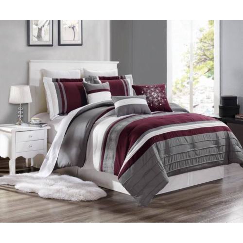 Mary 7 Piece Comforter Set Cotton Touch Oversized Embroidered Bedding