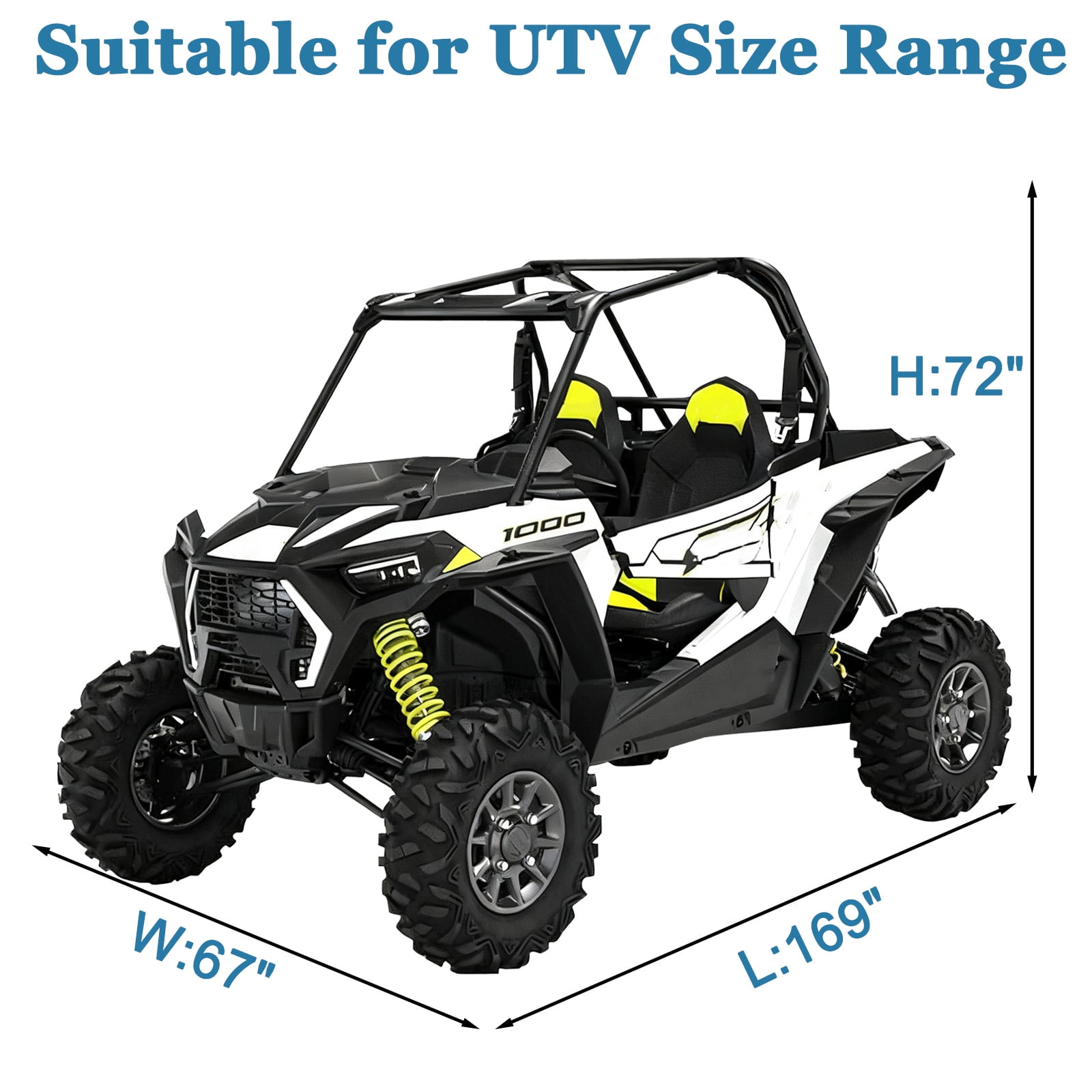 Che Yi Bao UTV Cover 4-6 Seater, 169"x67"x72", 600D Heavy Duty Waterproof Protection,Compatible with Polaris Ranger RZR Yamaha Honda Can Am Defender