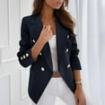 thumbnail image 4 of YYDGH Womens Cropped Long Sleeve Blazer Formal Open Front Notched Collar Slim Blazers Casual Fall Office Work Suit Jacket Dark Blue XXL, 4 of 8