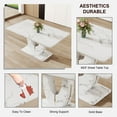thumbnail image 5 of NYEESS 63" White Faux Marble Rectangular Dining Table for 6-8, Modern Style with MDF Base, Scratch Resistant, for Kitchen or Dining Room, 5 of 10