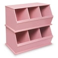 thumbnail image 5 of Badger Basket Children's 3-Bin Stackable Wooden Storage Cubby 5.2 Cu ft.- Pink, 5 of 10
