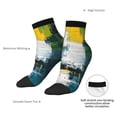 thumbnail image 6 of Fuzoiu Abstract Brushstrokes Green Blue Print Adult Socks, Crew Moisture-wicking Socks, Unisex Cushion Crew Socks,Casual Sports Ankle Socks, 6 of 7