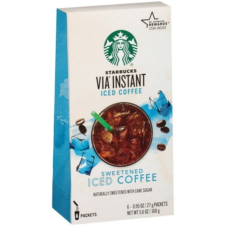 starbucks coffee iced walmart via packets sweetened 6ct