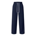 thumbnail image 6 of Dnhxils Womens Wide Leg Sweatpants with Pockets Casual Drawstring Pants Loose Trousers for Ladies Fall Fashion Outfits Blue XL, 6 of 7