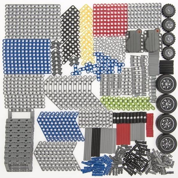 417Pcs Technic-Parts Gears and Tracks,Axle-Pin-Connectors Cross shafts-Motor-Pins-Beam Kits,Compatible with Mainstream Building Block Brands,MOC Arts for Building Kits.
