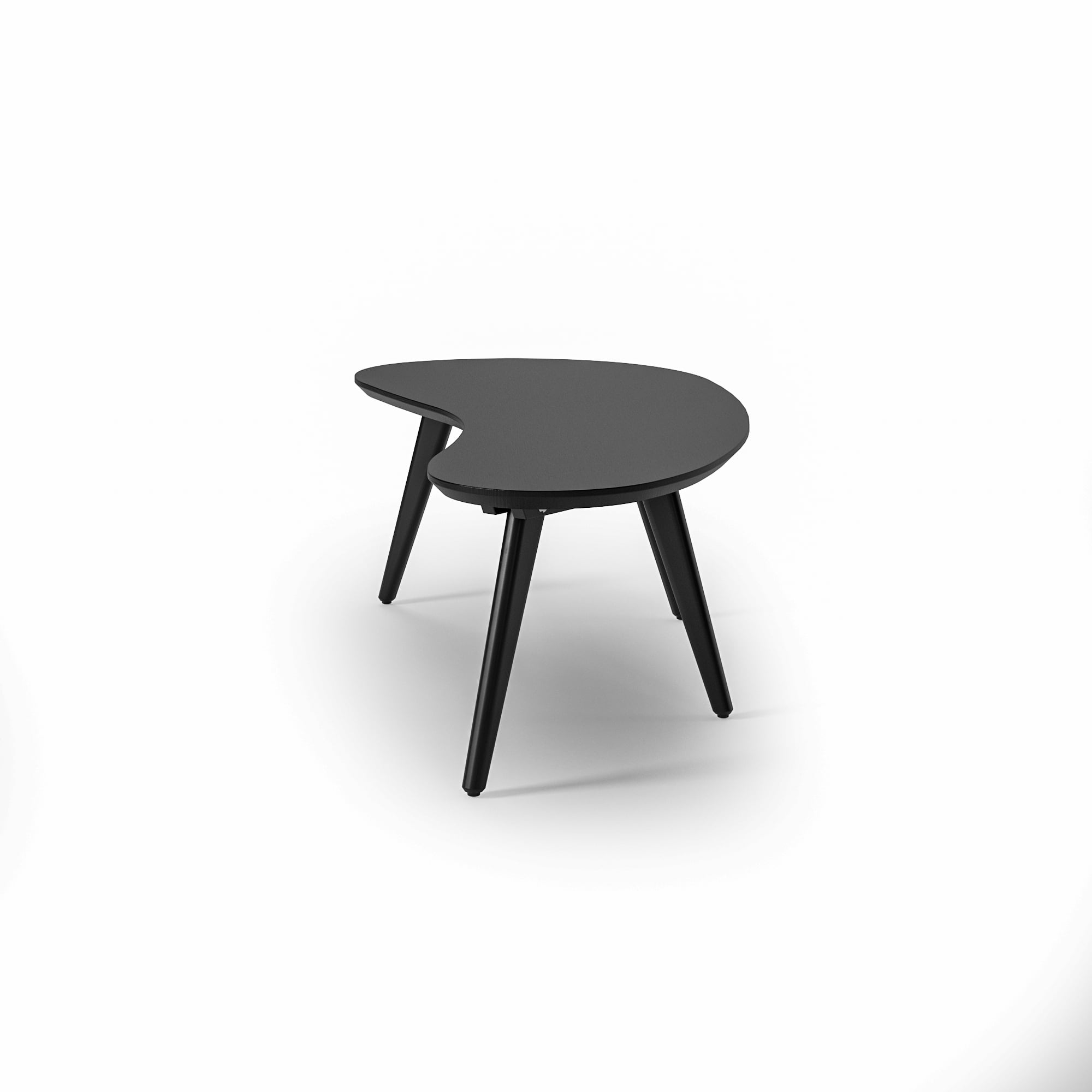 Camaflexi Mid Century Modern Coffee Table Small Tabletop Wood Coffee Desk, Black