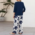 thumbnail image 6 of 2 Piece Sets for Women 3/4 Length Sleeve Tops and Wide Leg Pants Lounge Sets Summer Spring Outfits Cruise Travel Airport Beach Vacation, 6 of 6