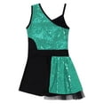 thumbnail image 5 of YONGHS Kids Girls Sequined Metallic Dance Leotard Ballet Gymnastic Bodysuits Dancewear Mint Green 10, 5 of 5