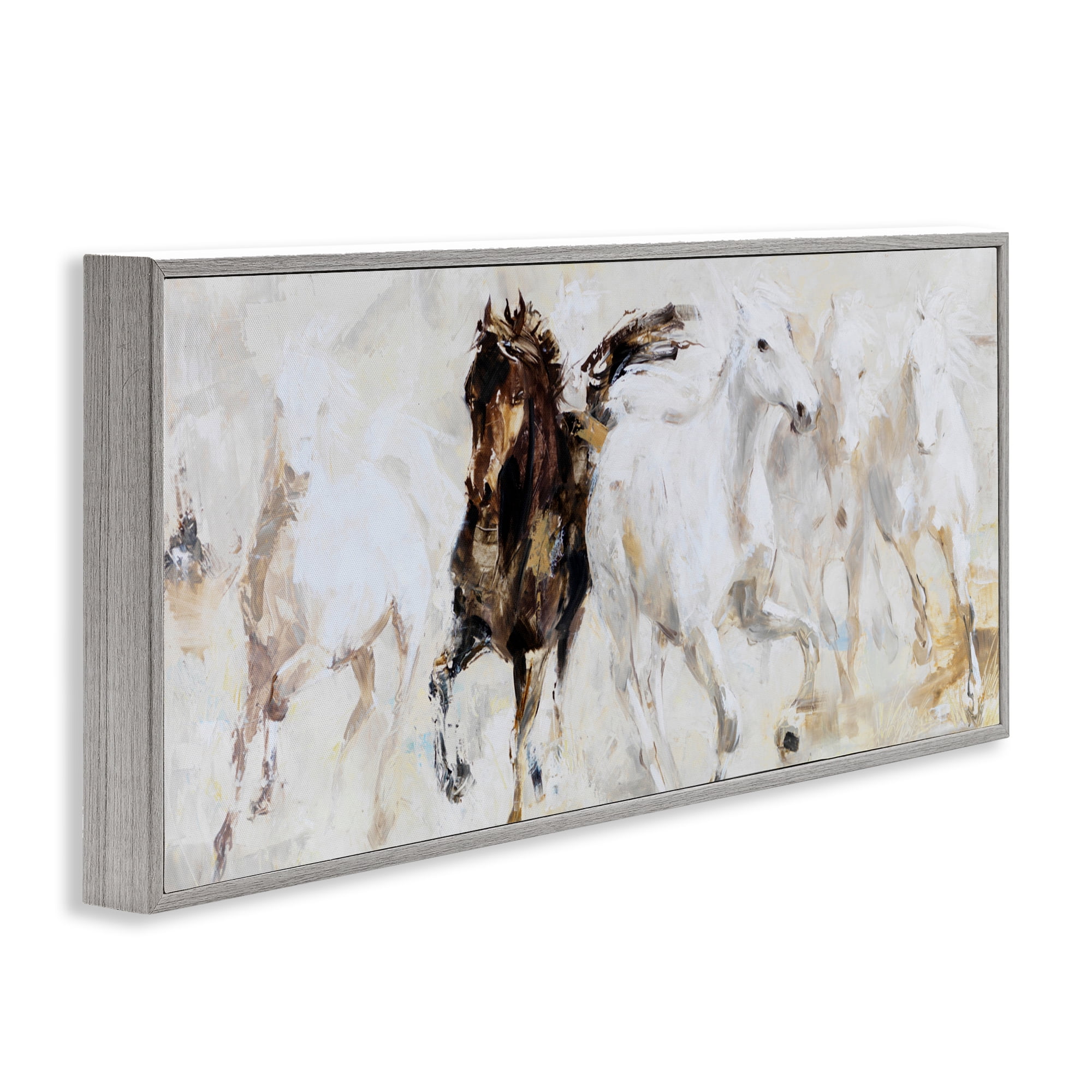 Stupell Industries Dancing Horses Abstract Scene Gray Framed Giclee Art, design by Lorenzo Collective