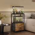 thumbnail image 3 of 10 Gallon Aquarium Stand with 2 Drawers, 2-Tier Fish Tank Stand with Storage Shelf, Heavy Duty Metal Frame Reptile Turtle Tank Stand, 20.5" L x 11.8" W x 31.5" H, 3 of 5