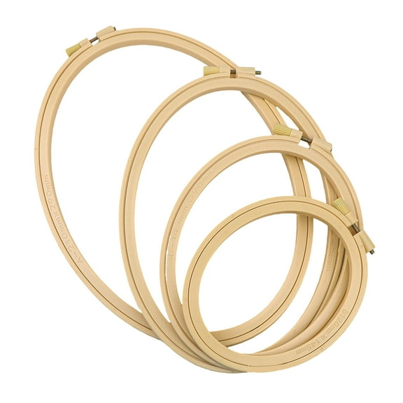 Pack Of 4 Embroidery Hoop Display Frame Oval Shape Embroidery Hoop with Spring Clip for Needleworks Stitching Sewing