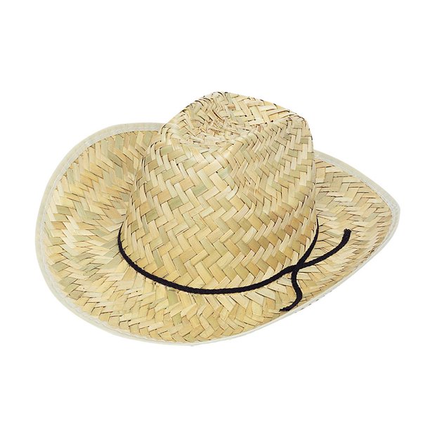 Unique Party - Sombrero de Cowboy para Niños/Niñas (Natural, Negro)