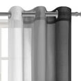 thumbnail image 6 of XWZO Faux Linen Sheer Curtains 84 inches Set of 2, Gradient Semi Sheer Grommet Top Drapes for Bedroom and Living Room, Ombre Voile Window Curtain Panels, 42 x 84 Inch, Black, 6 of 9