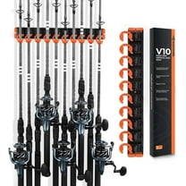 KastKing Pivot Grip Rod Holder, Wall-Mount, Holds 10 Combos, 1-Pack ,V10