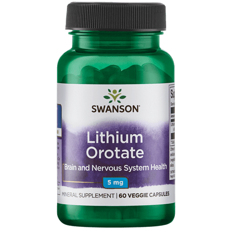 Swanson Lithium Orotate Vegetable Capsules, 5 mg, 60 (Doctors Best Lithium Orotate)