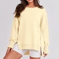 thumbnail image 1 of Sudadera informal para mujer, traje informal básico con cuello redondo y ajuste holgado Ygjytge Amarillo T XL para Mujer, 1 of 6