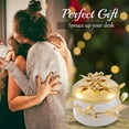 thumbnail image 6 of Matashi 24K Gold Plated Sugar Bowl with Glass Insert and Spoon, Flower and Vine Design, Tabletop Serveware, 1 Count, 6 of 7
