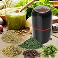 thumbnail image 3 of Molinillo de hierbas eléctrico, molinillo grande de hierbas/café/molino/triturador para especias y hierbas con cepillo de limpieza, negro, capacidad de 4,2 oz, 3 of 5