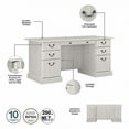 thumbnail image 3 of Pemberly Row Executive Desk with Storage Set in Linen White Oak, 3 of 7