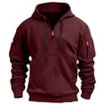thumbnail image 3 of UDAUDU Men's Fleece Hoodie Quarter Zip Pullover Sweatshirt Winter Warm Long Sleeve Hooded Top with Pocket Casual Fashion Hoodie M, 3 of 9