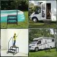 thumbnail image 3 of WhizMax Black, 27" x 16", Steel RV Steps, 3-Step Portable Design, Non-Slip Tape with Handrails, 3 of 6
