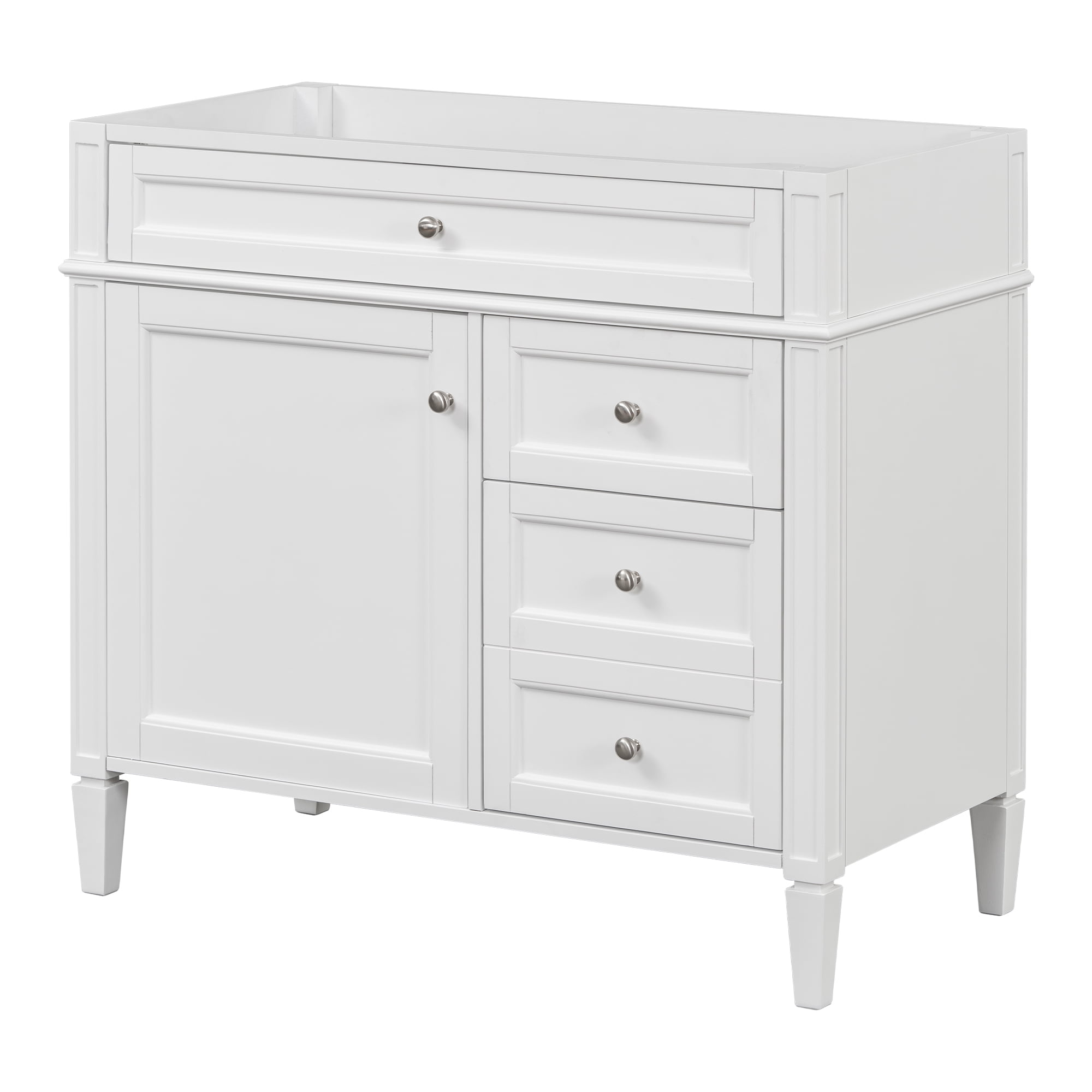 Euroco 36'' Bathroom Vanity without Top Sink, Modern Bathroom Storage Cabinet with 2 Drawers and a Tip-out Drawer, Solid Wood Frame (NOT INCLUDE BASIN SINK)